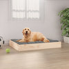 Dog Bed Natural Wood Solid Pine Wood Medium Minimalistic