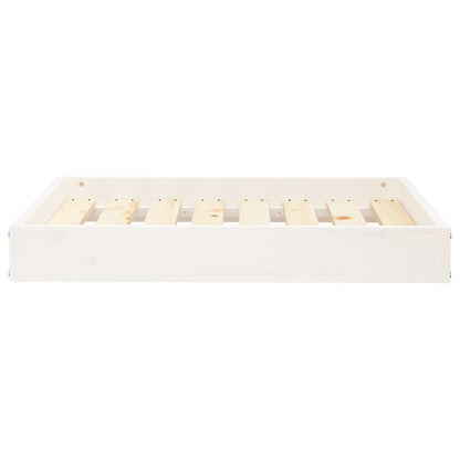 Dog Bed White Solid Pine Wood Simple