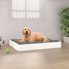 Dog Bed White Solid Pine Wood Simple