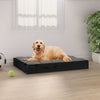 Dog Bed Black Solid Pine Wood Durable Rectangular 28.1W x 21.3D x 3.5H
