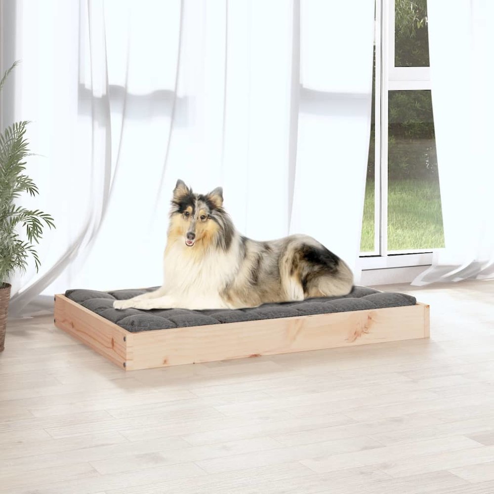 Dog Bed Natural Wood Solid Pine Wood Durable