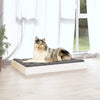Dog Bed White Solid Pine Wood Medium Minimalistic