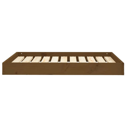 Dog Bed Honey Brown Solid Pine Wood Simple