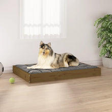 Dog Bed Honey Brown Solid Pine Wood Simple