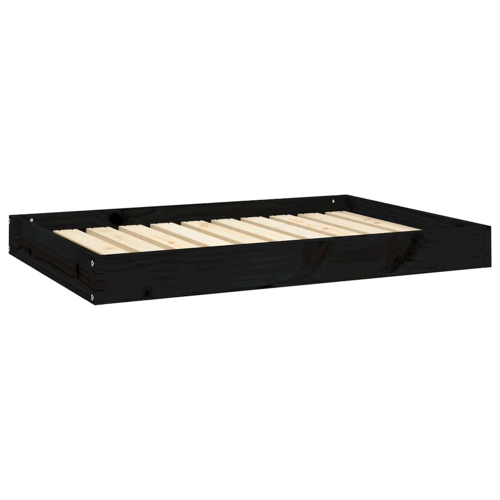 Dog Bed Black Solid Pine Wood Medium Durable