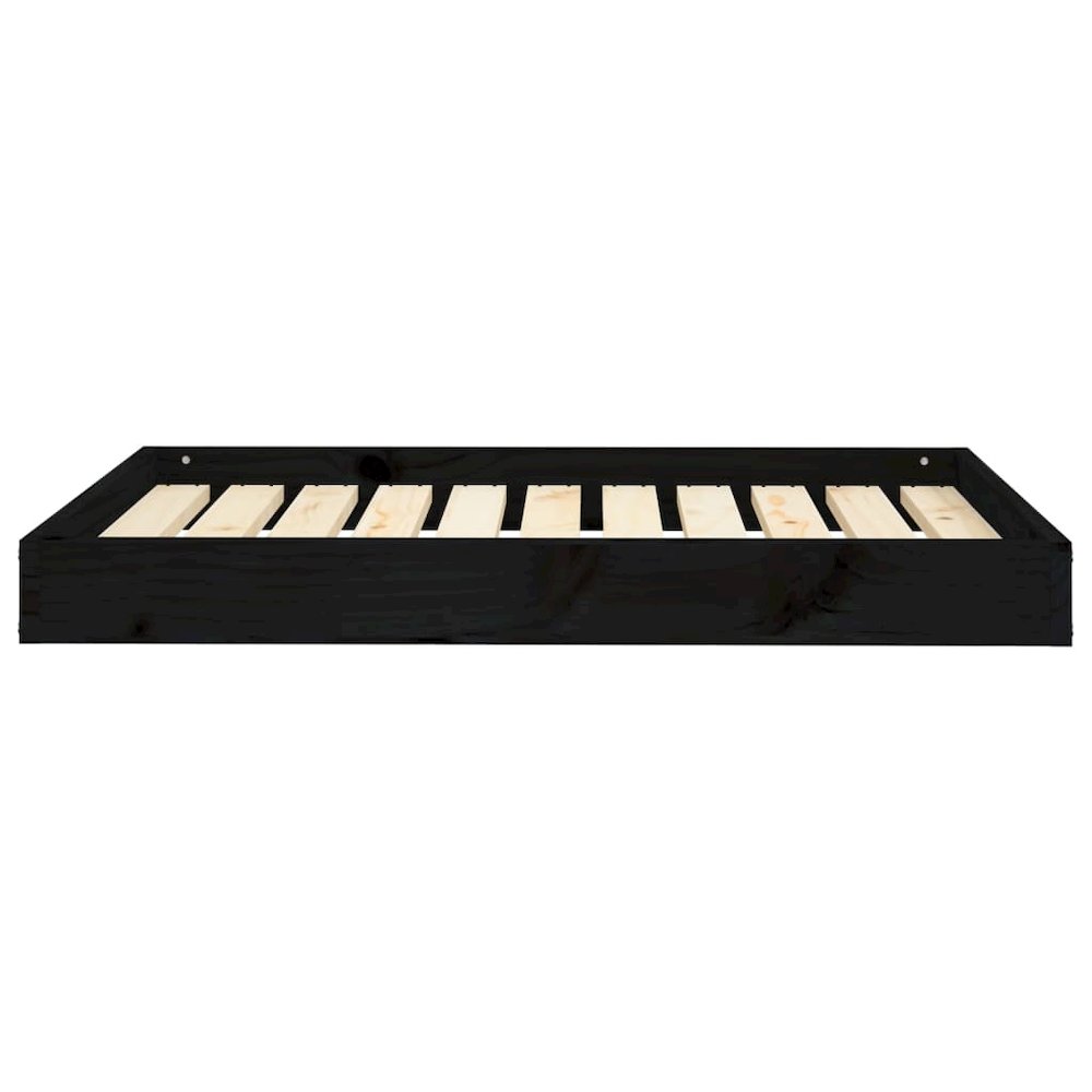 Dog Bed Black Solid Pine Wood Medium Durable