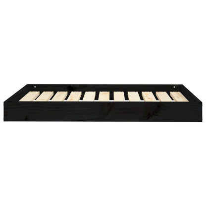 Dog Bed Black Solid Pine Wood Medium Durable