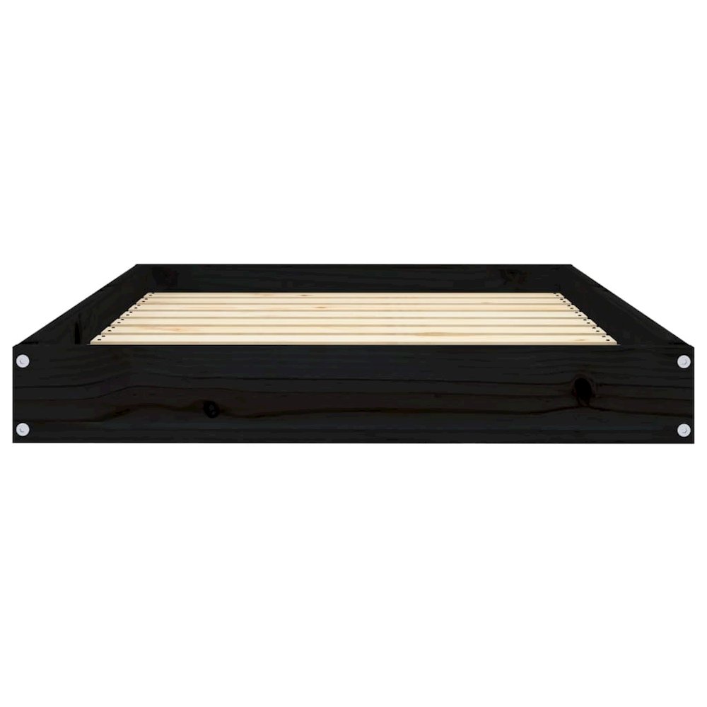 Dog Bed Black Solid Pine Wood Medium Durable