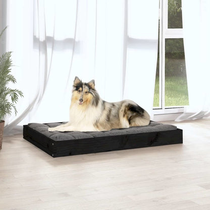 Dog Bed Black Solid Pine Wood Medium Durable