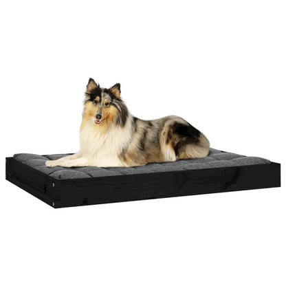 Dog Bed Black Solid Pine Wood Medium Durable
