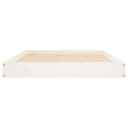 Dog Bed White Solid Pine Wood Medium Simple