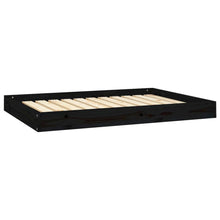 Dog Bed Black Solid Pine Wood Durable Rectangular 40W x 29.1D x 3.5H