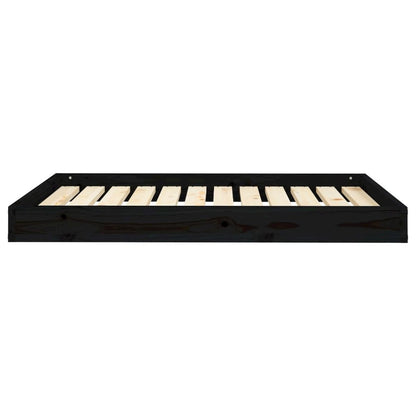 Dog Bed Black Solid Pine Wood Durable Rectangular 40W x 29.1D x 3.5H