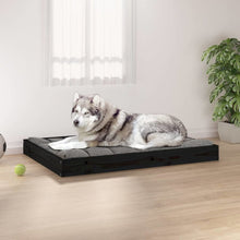Dog Bed Black Solid Pine Wood Durable Rectangular 40W x 29.1D x 3.5H