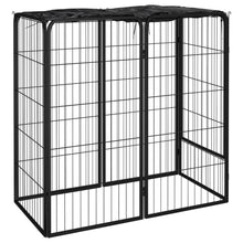 Dog Playpen Black Powder-Coated Steel, Polyethylene 19.7W x 39.4D x 39.4H