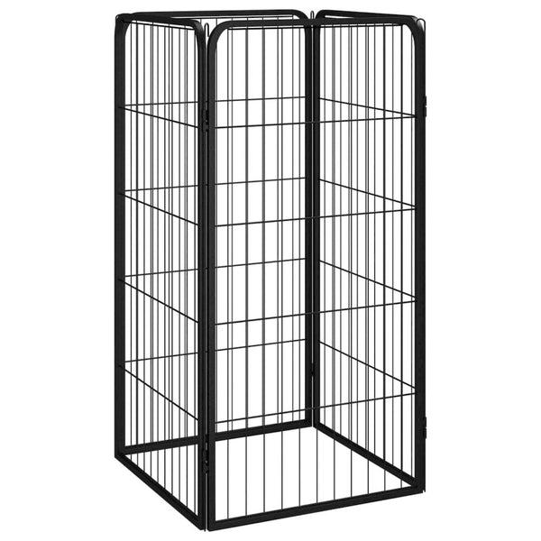 Dog Playpen Black Powder-Coated Steel 19.7W x 19.7D x 39.4H