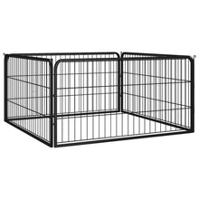 Dog Playpen Black Powder-Coated Steel 39.4W x 39.4D x 19.7H 4-panel