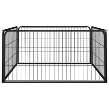 Dog Playpen Black Powder-Coated Steel 39.4W x 39.4D x 19.7H 4-panel