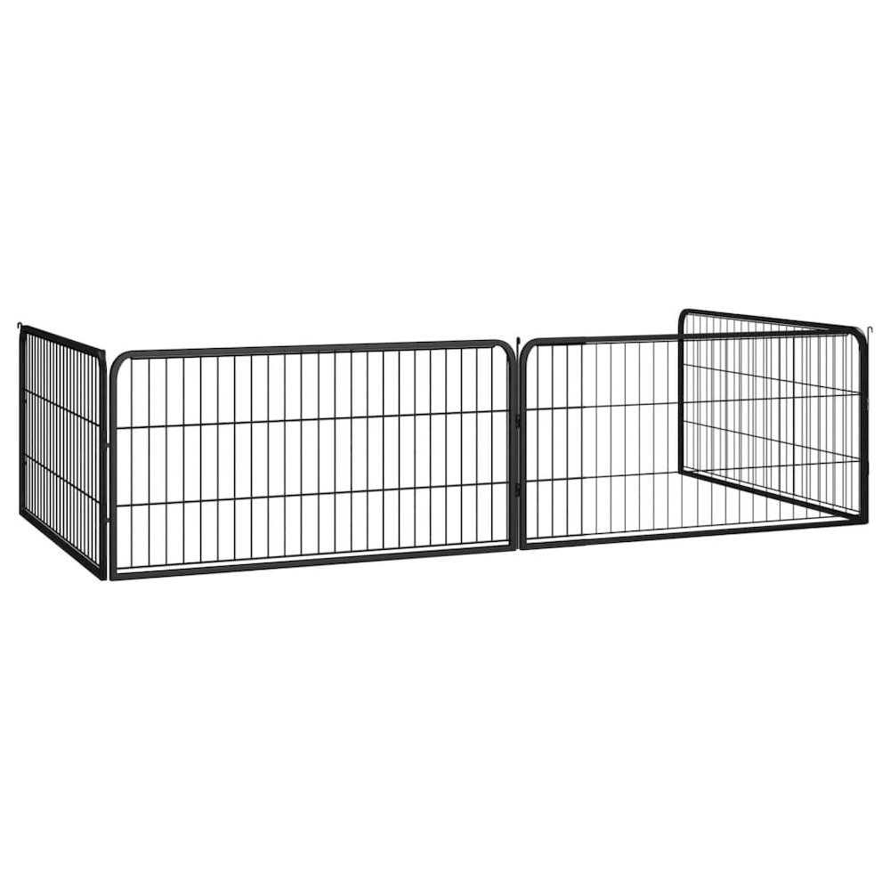 Dog Playpen Black Powder-Coated Steel 39.4W x 39.4D x 19.7H 4-panel