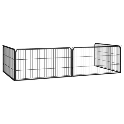 Dog Playpen Black Powder-Coated Steel 39.4W x 39.4D x 19.7H 4-panel