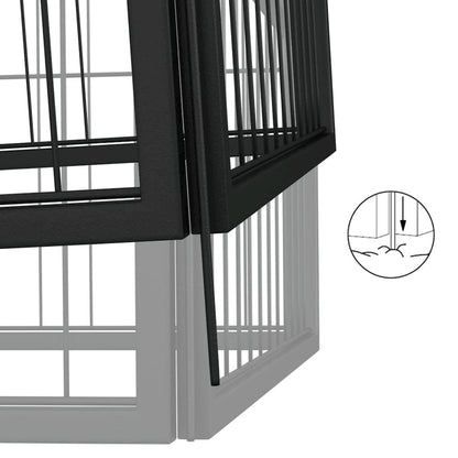 Dog Playpen Black Powder-Coated Steel 39.4W x 39.4D x 19.7H 4-panel