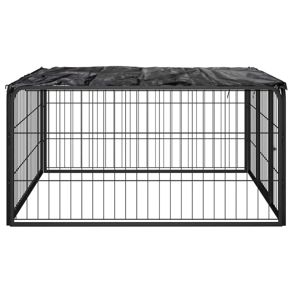Dog Playpen Black Powder-Coated Steel 39.4W x 39.4D x 19.7H
