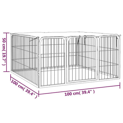 Dog Playpen Black Powder-Coated Steel 39.4W x 39.4D x 19.7H