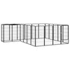 Dog Playpen Black Powder-Coated Steel 22-Panel