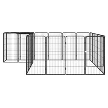 Dog Playpen Black Powder-Coated Steel 22-Panel
