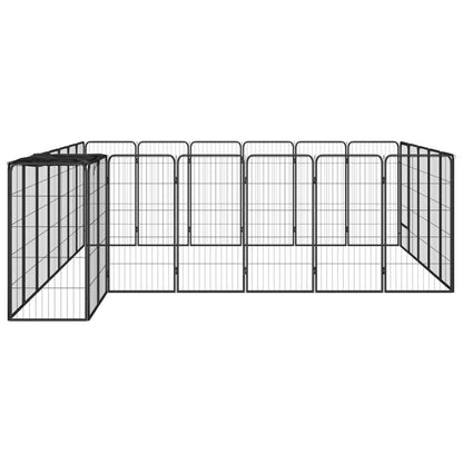 Dog Playpen Black Powder-Coated Steel Large 118.1W x 137.8D x 39.4H