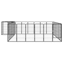 Dog Playpen Black Powder-Coated Steel, Polyethylene 137.8W x 157.5D x 39.4H