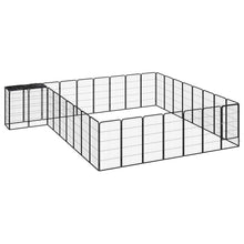 Dog Playpen Black Powder-Coated Steel, Polyethylene 157.5W x 177.2D x 39.4H