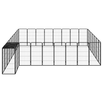 Dog Playpen Black Powder-Coated Steel, Polyethylene 157.5W x 177.2D x 39.4H