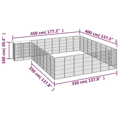 Dog Playpen Black Powder-Coated Steel, Polyethylene 157.5W x 177.2D x 39.4H