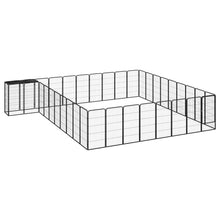 Dog Playpen Black Powder-Coated Steel, Polyethylene 177.2W x 196.9D x 39.4H