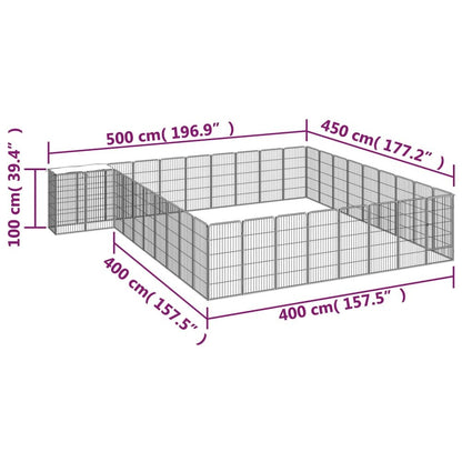 Dog Playpen Black Powder-Coated Steel, Polyethylene 177.2W x 196.9D x 39.4H