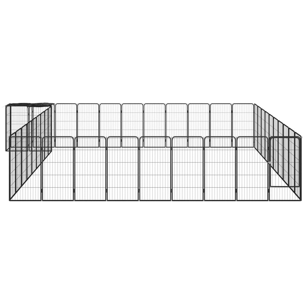 Dog Playpen Black Powder-Coated Steel, Polyethylene 196.9W x 216.5D x 39.4H