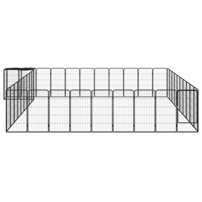 Dog Playpen Black Powder-Coated Steel, Polyethylene 196.9W x 216.5D x 39.4H