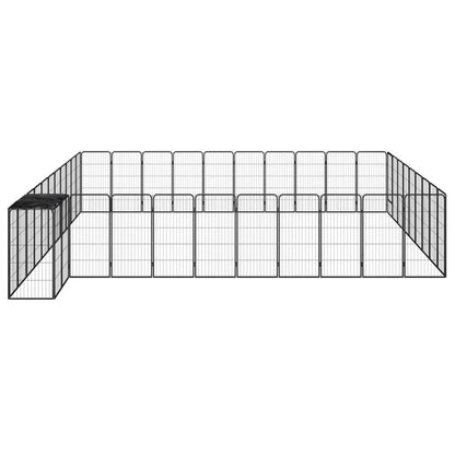 Dog Playpen Black Powder-Coated Steel, Polyethylene 196.9W x 216.5D x 39.4H