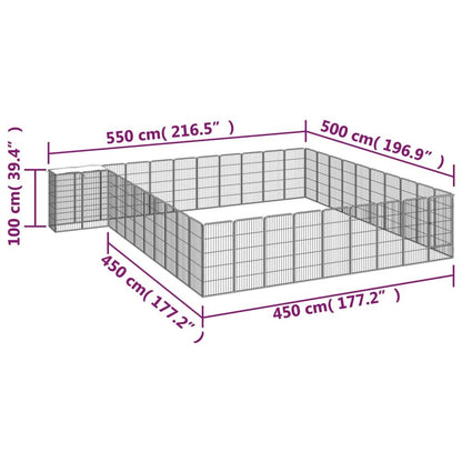 Dog Playpen Black Powder-Coated Steel, Polyethylene 196.9W x 216.5D x 39.4H