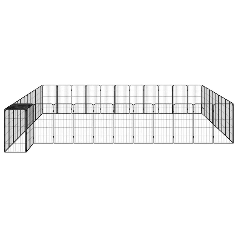 Dog Playpen Black Powder-Coated Steel Large Heavy Duty