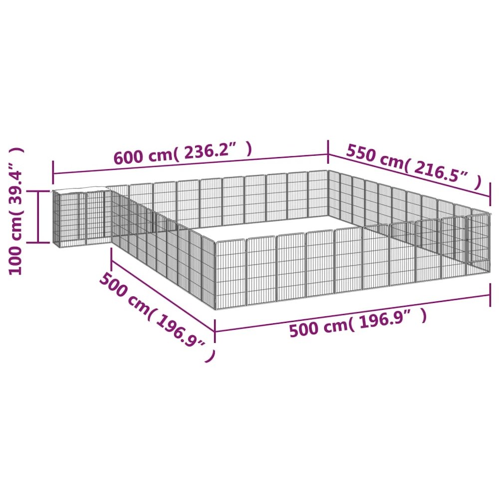 Dog Playpen Black Powder-Coated Steel Large Heavy Duty