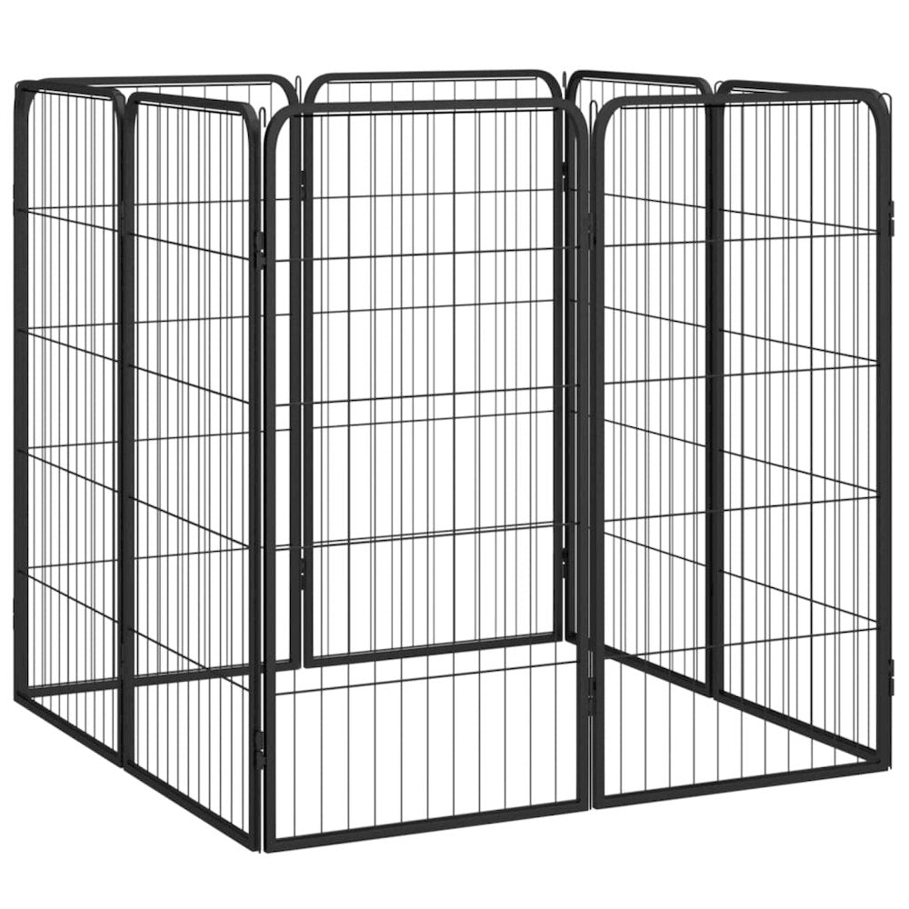 Dog Playpen Black Powder-Coated Steel