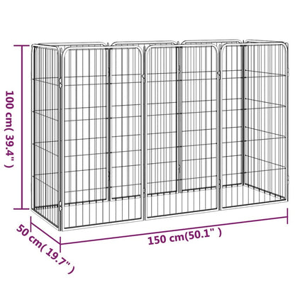 Dog Playpen Black Powder-coated steel