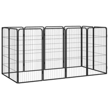 Dog Playpen Black Powder-Coated Steel Height-Adjustable 39.4W x 78.7D x 39.4H