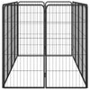 Dog Playpen Black Powder-Coated Steel Height-Adjustable 39.4W x 78.7D x 39.4H