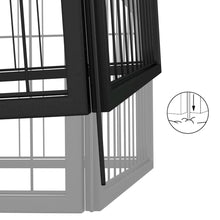 Dog Playpen Black Powder-coated Steel Large Height-Adjustable
