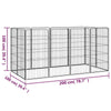 Dog Playpen Black Powder-Coated Steel Height-Adjustable 39.4W x 78.7D x 39.4H
