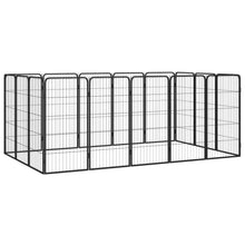 Dog Playpen Black Powder-Coated Steel Expandable 59.1W x 98.4D x 39.4H