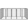Dog Playpen Black Powder-Coated Steel Expandable 59.1W x 98.4D x 39.4H